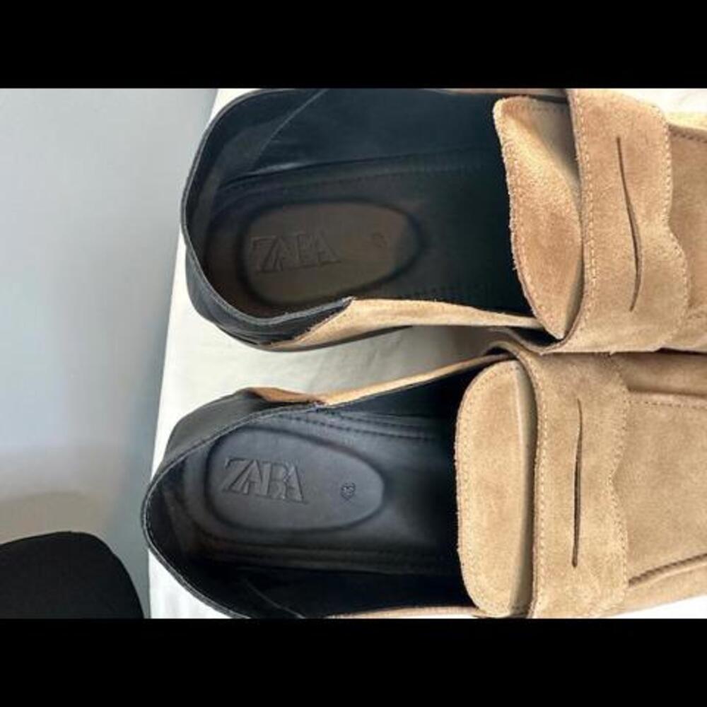 NWOT Zara Men's Suede Penny Loafer, Size 43 - Picture 3 of 5